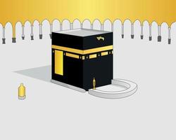 ilustración plana makkah sharif vector