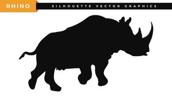 Rhino silhouette vector. Hippo silhouette illustration. Rhinoceros logo design. Symbols of wild animals, World rhino day icon. vector