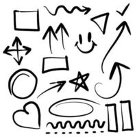 Hand drawn arrow mark icons vector