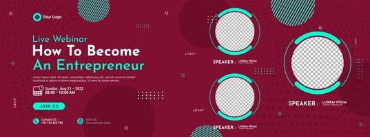 Business conference banner template design for webinar, marketing, online class program, etc vector