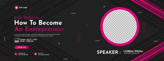 Business conference banner template design for webinar, marketing, online class program, etc vector