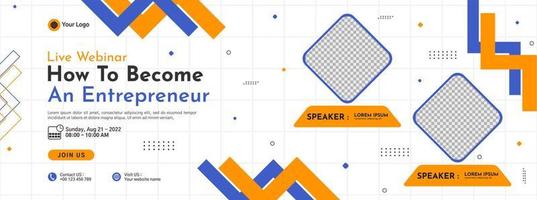 Business conference banner template design for webinar, marketing, online class program, etc vector