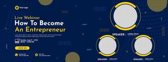 Business conference banner template design for webinar, marketing, online class program, etc vector