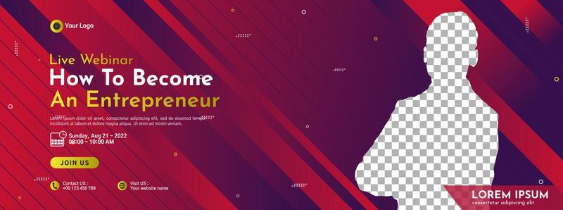 Business conference banner template design for webinar, marketing, online class program, etc