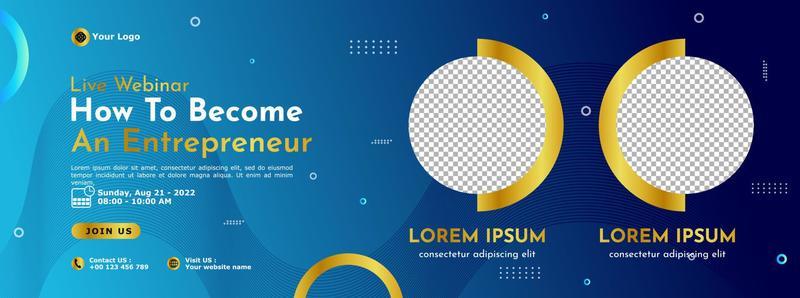 Business conference banner template design for webinar, marketing, online class program, etc