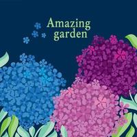 simple shape decorative hydrangea header template. vector illustration