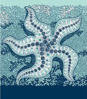 marine life star animal in decorative style. hand drawn vector illustration.