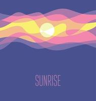violet abstract sunrise sky vector illustration. daybreak simple concept wave blue background