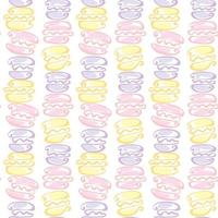 pale color macaroon cake seamless pattern on white background. vector illustration