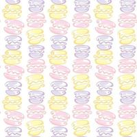 pale color macaroon cake seamless pattern on white background. vector illustration