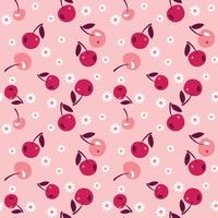 cherry seamless pattern. vector illustration.
