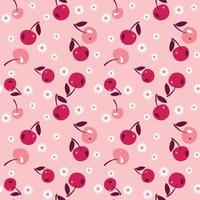 cherry seamless pattern. vector illustration.