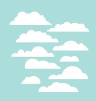 conjunto de nubes de cielo azul. icono de forma de nube. elemento de diseño de ilustración vectorial. vector