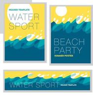 abstract summer sunny sea wave background. template for banner, cards, poster. vector illustration.