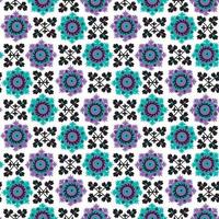 blue and violet floral seamless pattern inspired by traditional asian carpet embroidery Suzanne. vector