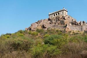 A fort on a hill in Hyderabad, Telangana state in India photo