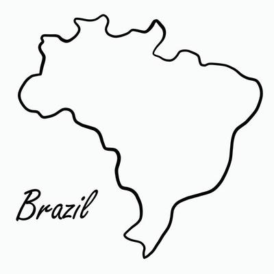 Doodle freehand drawing of Brazil map.