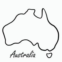 Doodle freehand drawing of Australia map. vector