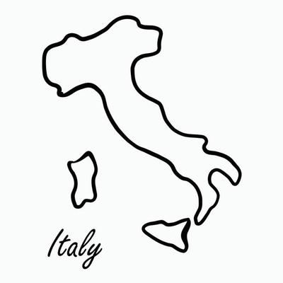 Doodle freehand drawing of italy map.