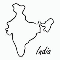 Doodle freehand drawing of India map.