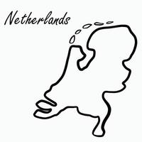 dibujo a mano alzada del mapa de Holanda. vector