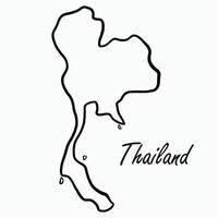 Doodle freehand drawing of Thailand map. vector