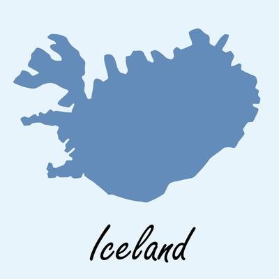 Doodle freehand drawing of Iceland map.