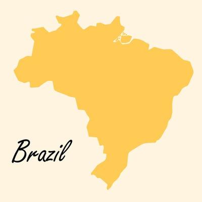 Doodle freehand drawing of Brazil map.