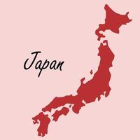 Doodle dibujo a mano alzada del mapa de Japón. vector