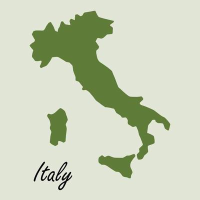 Doodle freehand drawing of italy map.