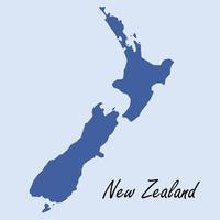 Doodle dibujo a mano alzada del mapa de Nueva Zelanda. vector