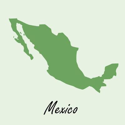 Doodle freehand drawing of Mexico map.