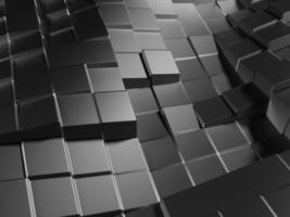 fondo de bloques ondulados extruidos oscuros abstractos. pared corporativa mínimamente limpia y ligera. Ilustración de superficie geométrica 3d. desplazamiento de elementos poligonales. representación 3d