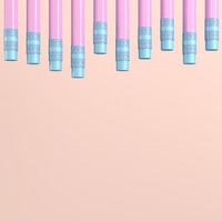Pencils with erasers on bright background photo