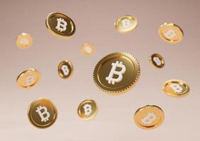 Floating Bitcoin illustration photo
