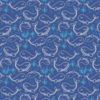 Cute Whale Pattern background vector