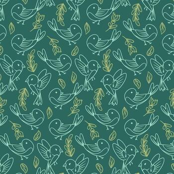 Love Bird Pattern Background vector