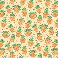 Pineapple Cartoon Pattern Background vector