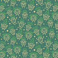 Outline Pineapple Cartoon Pattern Background vector
