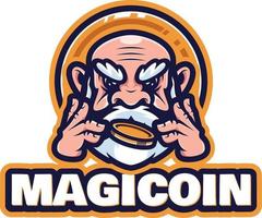 Ilustraciones de magic crypto logo mascot vector