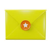 3D Mail Illustration with Star Stamp photo