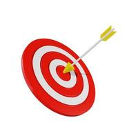 3D Bullseye Illustration with Arrow photo