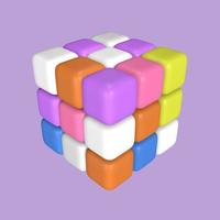 ilustración linda del cubo de rubics 3d foto