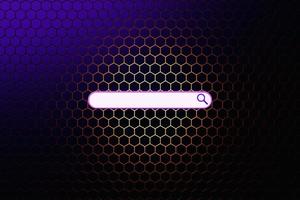 3d illustration of an internet search page on a   colorful honeycomb. Search bar  icons photo