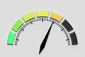 3D illustration   loading bar with an indicator in the middle in orange  zone. Rings of Progress photo