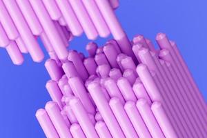 Tubos rosas de ilustración 3d de una forma inusual sobre un fondo monocromo foto