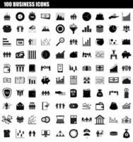 100 business icon set, simple style vector