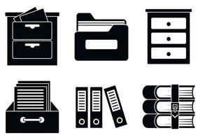 conjunto de iconos de archivo de archivo, estilo simple