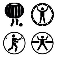 Zorb ball icons set, simple style vector