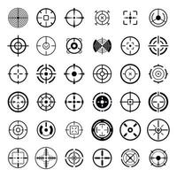 Crosshair target sight icons set, simple style vector